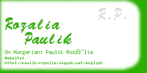 rozalia paulik business card